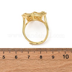 Ромбовидная латунь микропаве прозрачный кубический цирконий регулируемые настройки кольца KK-D378-34G