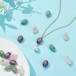 18 шт. 9 стиля подвески-коннекторы из натурального зеленого авантюрина&nbsp;PALLOY-HY00037