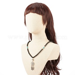 Collana di perle di mala con pietre preziose&nbsp;NJEW-JN03813