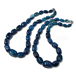 Colliers de perles cubiques dégradées en agate naturelle teintée&nbsp;NJEW-C113-01H