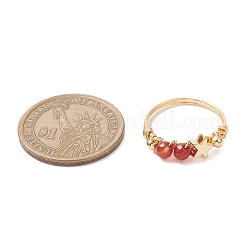 4 шт. 4 стильных кольца с натуральными драгоценными камнями&nbsp;RJEW-TA00226