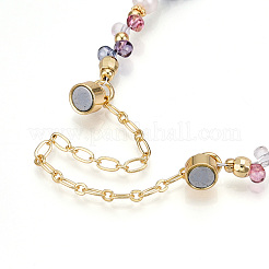 Латунные стеклянные бисерные браслеты для женщин BJEW-T022-09G