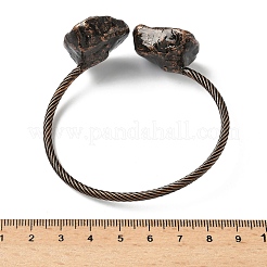 Браслеты-манжеты из натуральных аметистовых бусин&nbsp;BJEW-Q070-02R-02