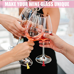 Наборы для самостоятельного изготовления подвесок для бокалов из полиэстера с кисточками&nbsp;DIY-CA0006-93