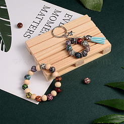 120шт 15 цвета окрашенные бусины из натурального дерева WOOD-TA0001-66