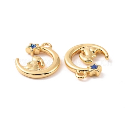 Луна с кроликом подвески из латуни с эмалью KK-G435-08G