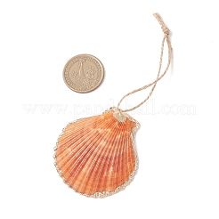 Подвесные украшения из разноцветных морских ракушек с гальваническим покрытием&nbsp;HJEW-JM04622