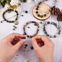 Окрашенные и нагретые натуральные агаты DIY-SZ0006-94B