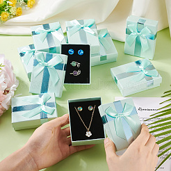 Rechteckige Schmuck-Geschenkboxen aus Papier mit Schleife&nbsp;LS-CON-TAC0010-89A