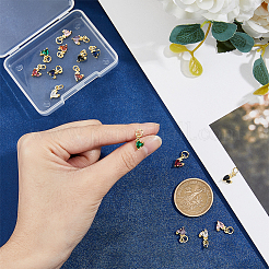 16 шт. 8-цветные латунные подвески с микропаве из кубического циркония&nbsp;KK-DC0003-76