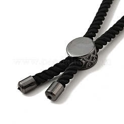 Наполовину готовые браслеты-слайдеры из скрученной миланской веревки&nbsp;LS-FIND-G032-01B-06