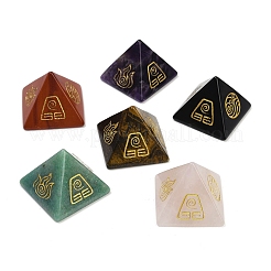 6 шт. Пирамидальные украшения из натурального обсидиана G-C186-04