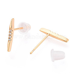 Серьги-гвоздики из циркония EJEW-T047-36G