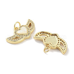 Латунные микропаве прозрачные подвески с фианитом&nbsp;KK-L213-011G-01