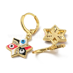 Серьги с подвесками из латуни с покрытием из настоящего 18-каратного золота EJEW-A033-19G-03