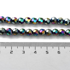 ファセット (32 ファセット) 電気めっきガラス ビーズ 連売り  ラウンド  マルチカラーメッキ  6x5mm  穴：1mm  約88~91個/連  19.49~20.08インチ（49.5~51cm）&nbsp;X-EGLA-R042-6mm-04