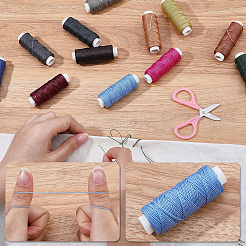 12 rollo de cordón trenzado de poliéster encerado redondo de 12 colores&nbsp;YC-CL0001-03B
