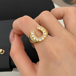 Регулируемые манжетные кольца с микропаве из кубического циркония из латуни FS-WG9D77F-01