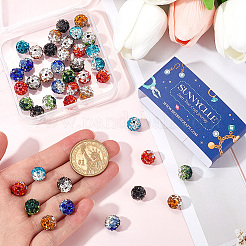 48 шт. 6-х цветные бусины из полимерной глины ручной работы со стразами FIND-SC0011-27