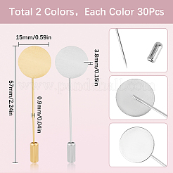 60 набор 2-х цветных круглых латунных значков для лацканов KK-SC0004-99