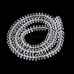 透明ガラスビーズ連売り  ロンデル  透明  6x3mm  穴：0.9~1mm  約121~130個/連  14.57~15.35インチ（37~39cm）&nbsp;GLAA-Q113-02A-A01