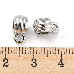 ラックメッキ合金チューブベイル  ループベイル  鉛フリー＆カドミウムフリー＆ニッケルフリー  コラム  プラチナ  10.5x5x7mm  穴：3.8mmと2mm&nbsp;PALLOY-Z022-09P