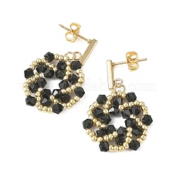 Flor de cristal de abalorios pendientes colgantes&nbsp;EJEW-MZ00776-02