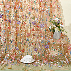 2 ярд полиэстеровой вышивки 3d цветочные ткани DIY-WH0622-382B