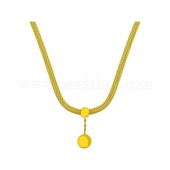 Модные ожерелья с круглыми подвесками-кисточками из нержавеющей стали 304 для женщин&nbsp;FS-WG82355-01