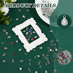 Наборы для самостоятельного изготовления подвесок из сплава со стразами в форме капли&nbsp;DIY-FH0008-96