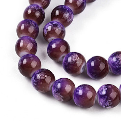 Выпечка окрашенные стеклянные бусины пряди DGLA-N008-10mm-03