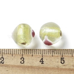 Бусины ручной работы золотой фольги стекла LAMP-P068-10D