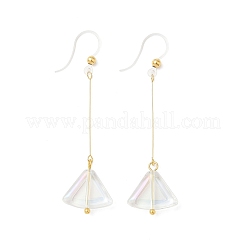 Серьги-подвески в виде веера из нержавеющей стали 304 с гальваническим покрытием&nbsp;EJEW-Z129-11G-02