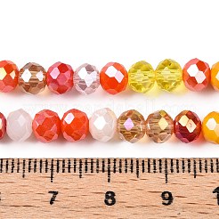 電気メッキガラスビーズセット  ファセット(32ファセット)  ロンデル  カラフル  5.5~6x5mm  穴：1mm  約87~89個/連  16.93'~17.16'（43~44センチメートル）&nbsp;GLAA-T023-C16-01