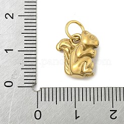 304ステンレススチールチャーム  丸カン付き  ゴールドカラー  リス  13x12x6mm  穴：4.3mm&nbsp;STAS-P391-01D-G