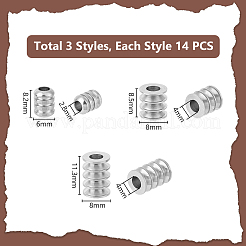 42 шт. 3 бусины из нержавеющей стали 303 STAS-UN0055-45