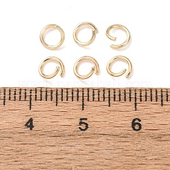 真鍮製オープンタイプ丸カン  ラウンド  カドミウムフリー＆鉛フリー  24KGP本金メッキ  5x0.7mm  内径：3.5mm  21ゲージ&nbsp;KK-G604-08G-17