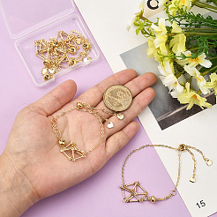 5 шт. регулируемый плетеный латунный макраме-мешок&nbsp;BJEW-BBC0001-17B