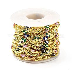 Сердце ручной работы из латуни с эмалью и цепочкой от сглаза CHC-I045-10G