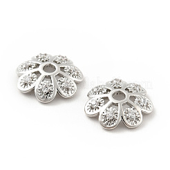 Колпачки для бусин из прозрачного кубического циркония из латуни KK-G425-05B-P