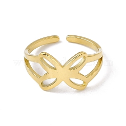 Ионное покрытие (ip) 304 нержавеющая сталь полое кольцо-манжета бабочка открытое для женщин&nbsp;RJEW-E053-03G
