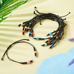11 Stück 11 Farben schwarz gewachste Polyester geflochtene Kordel Armband machen&nbsp;AJEW-TA00029