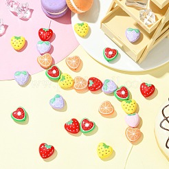 30 шт. 6 стиля непрозрачные акриловые бусины с принтом в виде сердца&nbsp;FIND-CJ0004-62