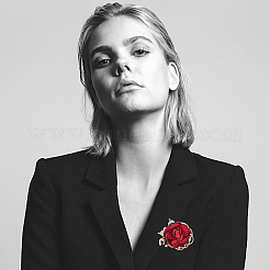 Броши из ткани с розами JEWB-WH0023-65G