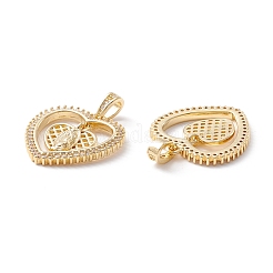 Подвески из латуни с микропаве из прозрачного кубического циркония на тему религии&nbsp;KK-D067-25G-RS