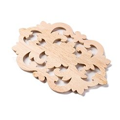 Artisanat d'applique onlay sculpté en bois de caoutchouc&nbsp;AJEW-L080-02