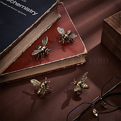 Латунные фигурки пчел&nbsp;DJEW-WH0015-153