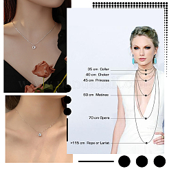 Комплект из 2 модного унисекс-колье из 925 цепочек из стерлингового серебра с родиевым покрытием STER-BBC0006-14B