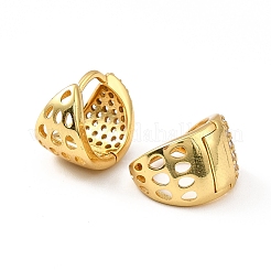 Массивные серьги-кольца из прозрачного кубического циркония EJEW-F281-02G