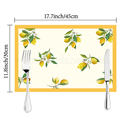 Rechteck mit Zitronenmuster Baumwollleinentuch Tischset&nbsp;AJEW-WH0196-001
